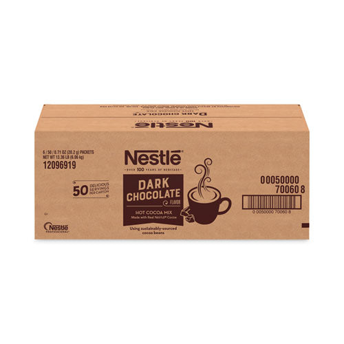 Hot Cocoa Mix, Dark Chocolate, 0.71 Packets, 50 Packets-box, 6 Boxes-carton