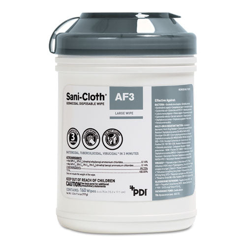 Sani-cloth Af3 Germicidal Disposable Wipes, 6 X 6 3-4, 12 Per Carton