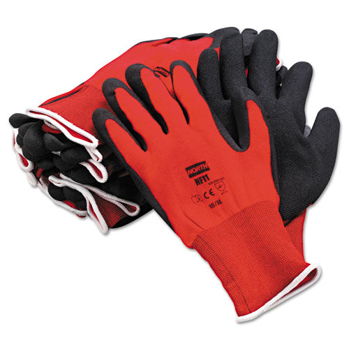 Northflex Red Foamed Pvc Gloves, Red-black, Size 10-xl, 12 Pairs