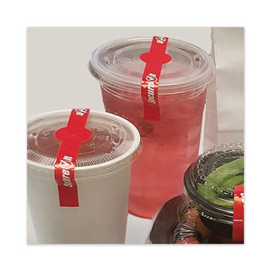 Secureit Tamper Evident Drink Lid Seal, "secure It", 1 X 7, Red, 250-roll, 2 Rolls-pack