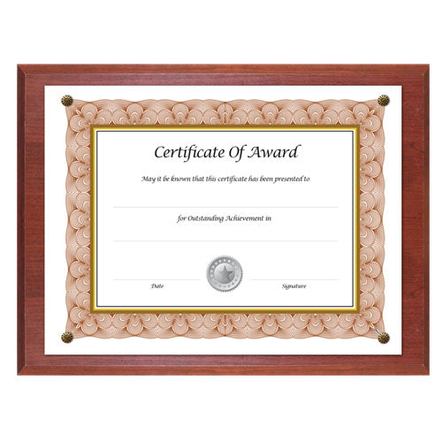 Award-a-plaque Document Holder, Acrylic-plastic, 10-1-2 X 13, Mahogany