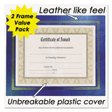 Leatherette Document Frame, 8-1-2 X 11, Blue, Pack Of Two