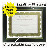 Leatherette Document Frame, 8-1-2 X 11, Black, Pack Of Two