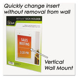 Clear Plastic Sign Holder, Wall Mount, 8 1-2 X 11
