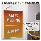 Clear Plastic Sign Holder, Wall Mount, 8 1-2 X 11