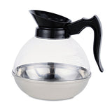 Unbreakable Regular Coffee Decanter, 12-cup, Stainless Steel-polycarbonate