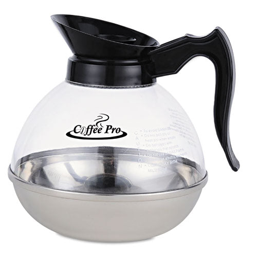 Unbreakable Regular Coffee Decanter, 12-cup, Stainless Steel-polycarbonate