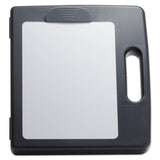 Portable Dry Erase Clipboard Case, 4 Compartments, 1-2" Capacity, Charcoal