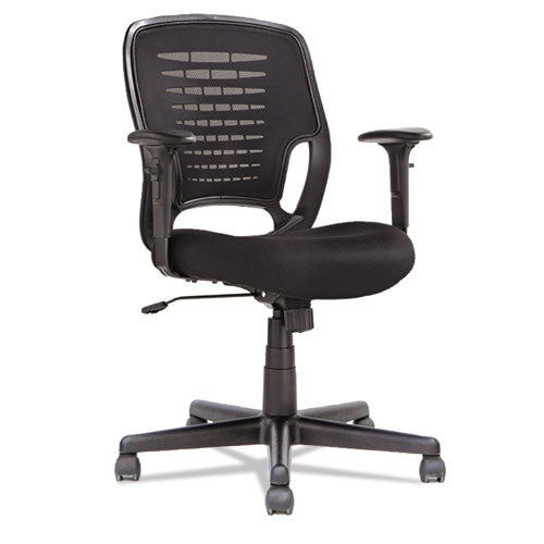 Swivel-tilt Mesh Task Chair, Supports Up To 250 Lbs, Black Seat-black Back, Black Base