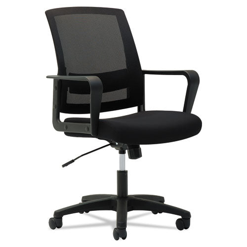 Mesh Mid-back Chair, Supports Up To 225 Lbs., Black Seat-black Back, Black Base