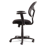 Swivel-tilt Mesh Task Chair With Adjustable Arms, Supports Up To 250 Lbs., Black Seat-black Back, Black Base