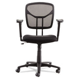 Swivel-tilt Mesh Task Chair With Adjustable Arms, Supports Up To 250 Lbs., Black Seat-black Back, Black Base