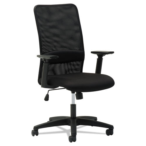 Mesh High-back Chair, Supports Up To 225 Lbs., Black Seat-black Back, Black Base