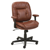 Swivel-tilt Leather Task Chair, Supports Up To 250 Lbs., Chestnut Brown Seat-chestnut Brown Back, Black Base
