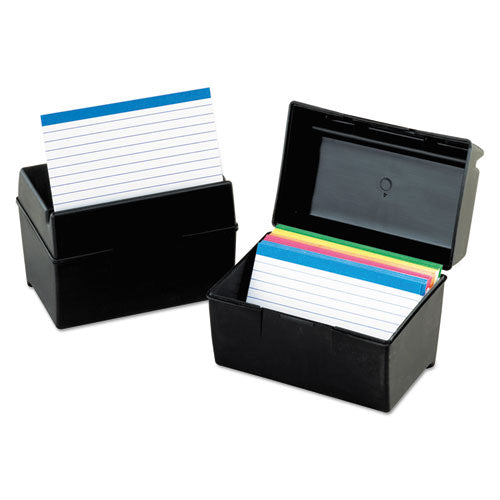 Plastic Index Card File, 500 Capacity, 8 5-8w X 6 3-8d, Black