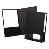 Monogram Series Business Portfolio, Premium Cover Stock, Black-gold, 4-pack