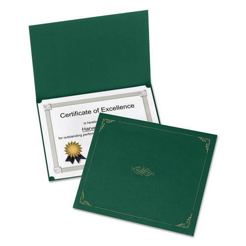 Certificate Holder, 11 1-4 X 8 3-4, Green, 5-pack