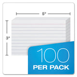 Ruled Index Cards, 3 X 5, White, 100-pack