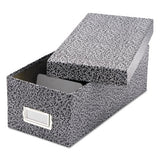 Reinforced Board Card File, Lift-off Cover, Holds 1,200 5 X 8 Cards, Black-white