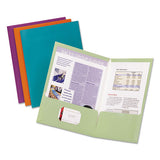 Two-pocket Laminated Paper Folder, 100-sheet Capacity, Metallic Copper, 25-box