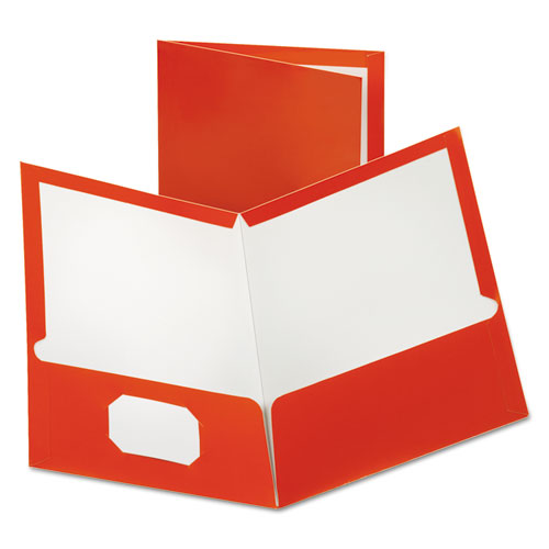 Two-pocket Laminated Paper Folder, 100-sheet Capacity, Metallic Copper, 25-box