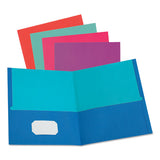 Twisted Twin Smooth Pocket Folder W-fasteners, Letter, Assorted, 10-pack, 20 Packs-carton