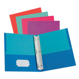 Twisted Twin Smooth Pocket Folder W-fasteners, Letter, Assorted, 10-pack, 20 Packs-carton