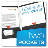 High Gloss Laminated Paperboard Folder, 100-sheet Capacity, Black, 25-box