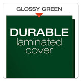 High Gloss Laminated Paperboard Folder, 100-sheet Capacity, Green, 25-box