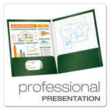 High Gloss Laminated Paperboard Folder, 100-sheet Capacity, Green, 25-box