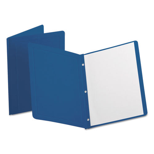 Report Cover, 3 Fasteners, Panel And Border Cover, Dark Blue, 25-box