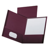 Linen Finish Twin Pocket Folders, Letter, Burgundy,25-box