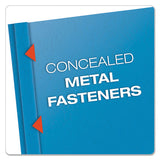 Clear Front Report Cover, 3 Fasteners, Letter, 1-2" Capacity, Blue, 25-box