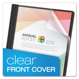 Clear Front Report Cover, 3 Fasteners, Letter, 1-2" Capacity, Black, 25-box