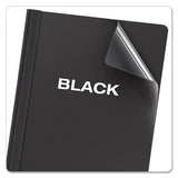 Clear Front Report Cover, 3 Fasteners, Letter, 1-2" Capacity, Black, 25-box