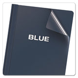 Clear Front Report Cover, 3 Fasteners, Letter, 1-2" Capacity, Dark Blue, 25-box