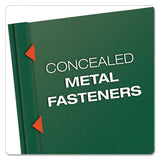 Clear Front Report Cover, 3 Fasteners, Letter, 1-2" Capacity, Green, 25-box