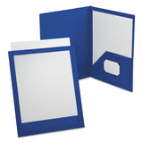 Viewfolio Polypropylene Portfolio, 100-sheet Capacity, Blue-clear