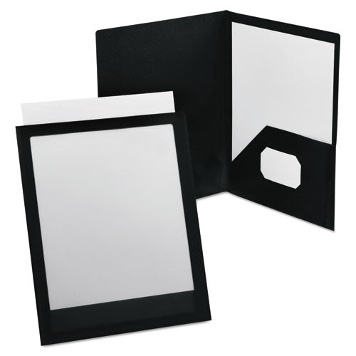 Viewfolio Polypropylene Portfolio, 100-sheet Capacity, Black-clear
