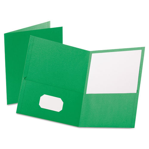 Twin-pocket Folder, Embossed Leather Grain Paper, Light Green, 25-box