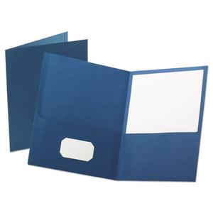 Leatherette Two Pocket Portfolio, 8 1-2" X 11", Blue, 10-pk