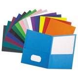 Leatherette Two Pocket Portfolio, 8 1-2" X 11", Purple, 10-pk