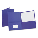 Leatherette Two Pocket Portfolio, 8 1-2" X 11", Purple, 10-pk