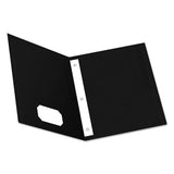 Twin-pocket Folders With 3 Fasteners, Letter, 1-2" Capacity, Black 25-box