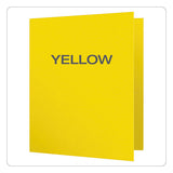 Twin-pocket Folders With 3 Fasteners, Letter, 1-2" Capacity, Yellow, 25-box