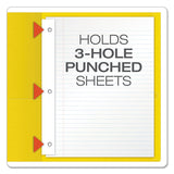 Twin-pocket Folders With 3 Fasteners, Letter, 1-2" Capacity, Yellow, 25-box