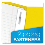 Twin-pocket Folders With 3 Fasteners, Letter, 1-2" Capacity, Yellow, 25-box