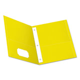 Twin-pocket Folders With 3 Fasteners, Letter, 1-2" Capacity, Yellow, 25-box