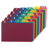 Durable Poly A-z Card Guides, 1-5-cut Top Tab, A To Z, 5 X 8, Assorted Colors, 25-set