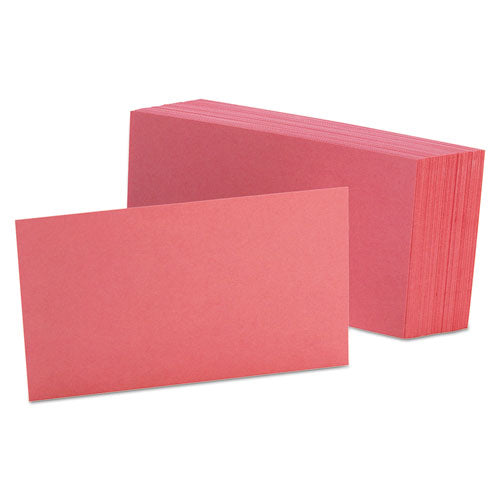 Unruled Index Cards, 3 X 5, Cherry, 100-pack